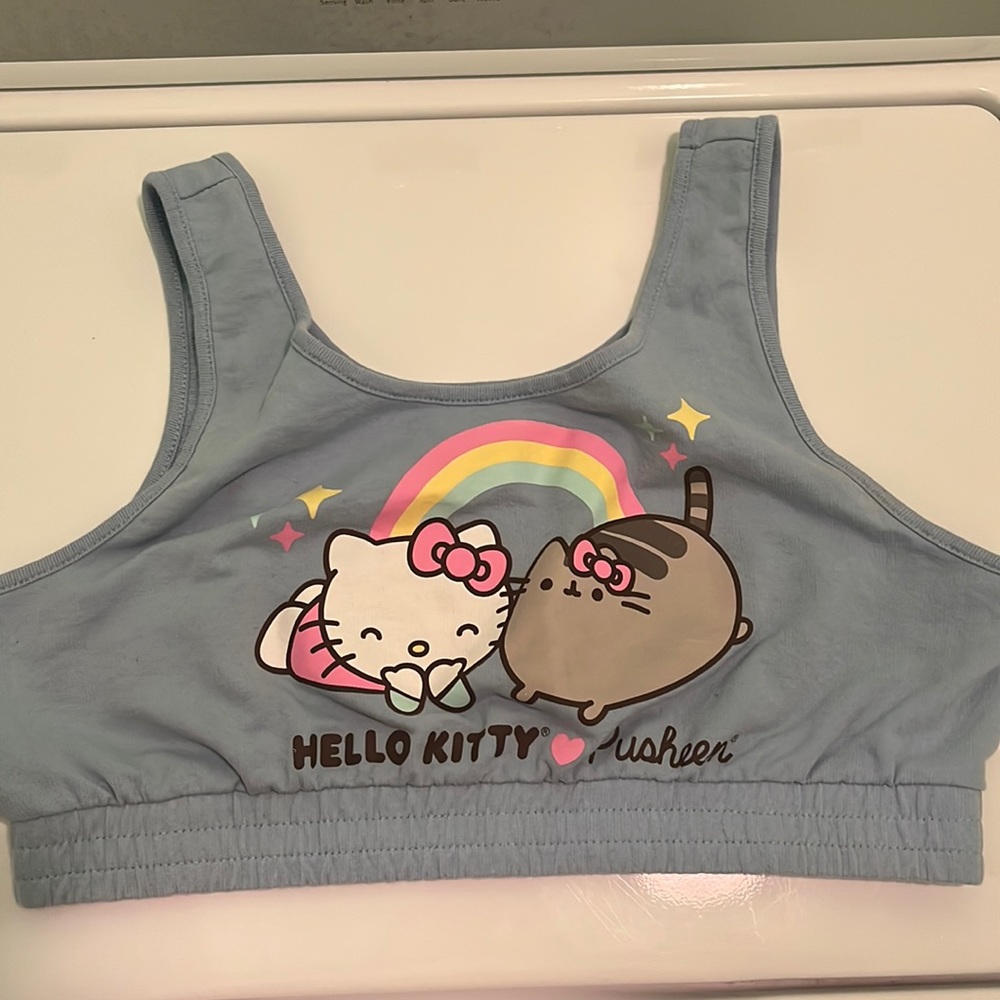 Hello Kitty Pusheen Sports Bra Crop Top Size XL